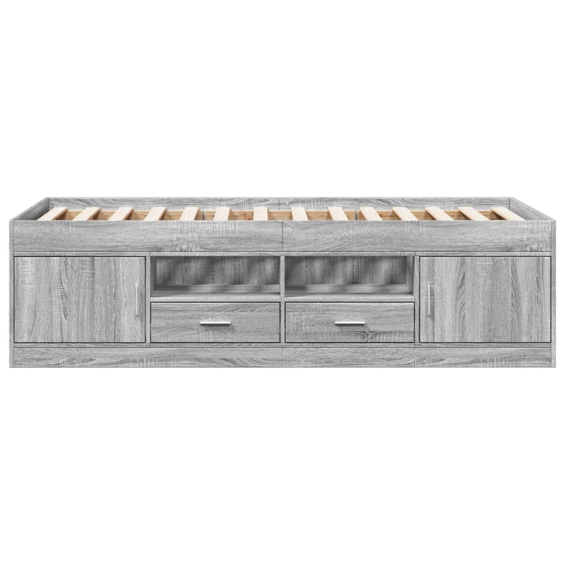 vidaXL szürke sonoma kanapéágy fiókkal matrac nélkül 100x200 cm