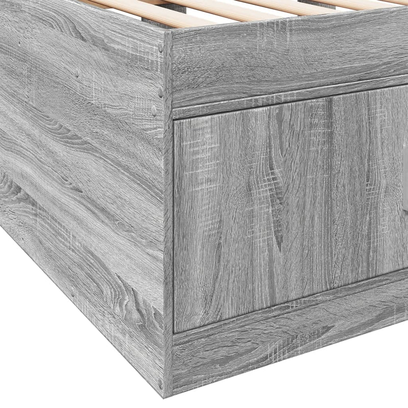 vidaXL szürke sonoma kanapéágy fiókkal matrac nélkül 100x200 cm