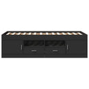 vidaXL fekete kanapéágy fiókkal matrac nélkül 90x200 cm