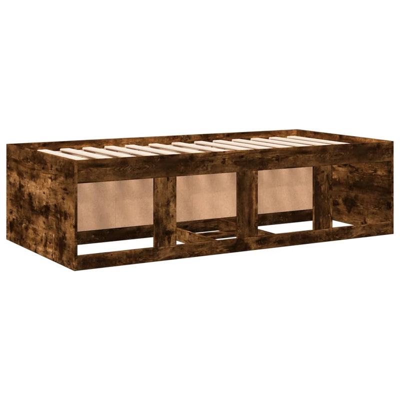 vidaXL füstös tölgy kanapéágy fiókkal matrac nélkül 90x190 cm