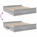 vidaXL sonoma tölgyszínű szerelt fa ágykeret fiókokkal 200 x 200 cm