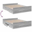 vidaXL szürke sonoma színű szerelt fa ágykeret fiókokkal 150x200 cm