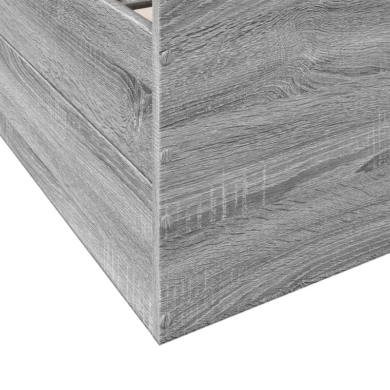vidaXL szürke sonoma színű szerelt fa ágykeret fiókokkal 140x200 cm