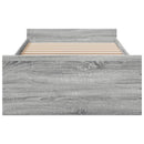 vidaXL szürke sonoma színű szerelt fa ágykeret fiókokkal 75x190 cm