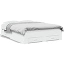 vidaXL fehér szerelt fa ágykeret fiókkal 120 x 200 cm