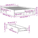 vidaXL betonszürke szerelt fa ágykeret fiókokkal 120 x 200 cm