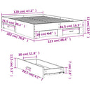 vidaXL füstös tölgy színű szerelt fa ágykeret fiókokkal 120 x 200 cm