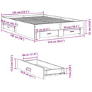 vidaXL sonoma tölgy színű szerelt fa ágykeret fiókokkal 135 x 190 cm