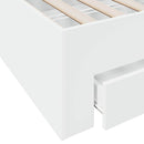 vidaXL fehér szerelt fa ágykeret fiókokkal 100 x 200 cm