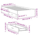 vidaXL sonoma tölgy színű szerelt fa ágykeret fiókokkal 100 x 200 cm