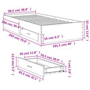 vidaXL füstös tölgy színű szerelt fa ágykeret fiókokkal 100 x 200 cm