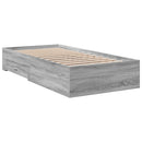 vidaXL szürke sonoma színű szerelt fa ágykeret fiókokkal 100 x 200 cm