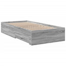 vidaXL szürke sonoma színű szerelt fa ágykeret fiókokkal 100 x 200 cm
