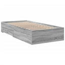 vidaXL szürke sonoma színű szerelt fa ágykeret fiókokkal 75x190 cm