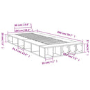 vidaXL füstös tölgy színű szerelt fa ágykeret 100 x 200 cm
