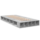 vidaXL betonszürke szerelt fa ágykeret 90 x 200 cm