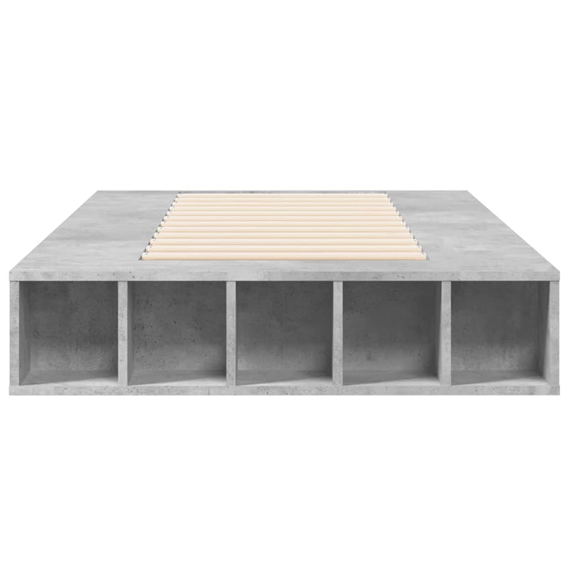 vidaXL betonszürke szerelt fa ágykeret 75 x 190 cm