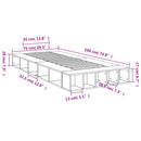 vidaXL betonszürke szerelt fa ágykeret 75 x 190 cm