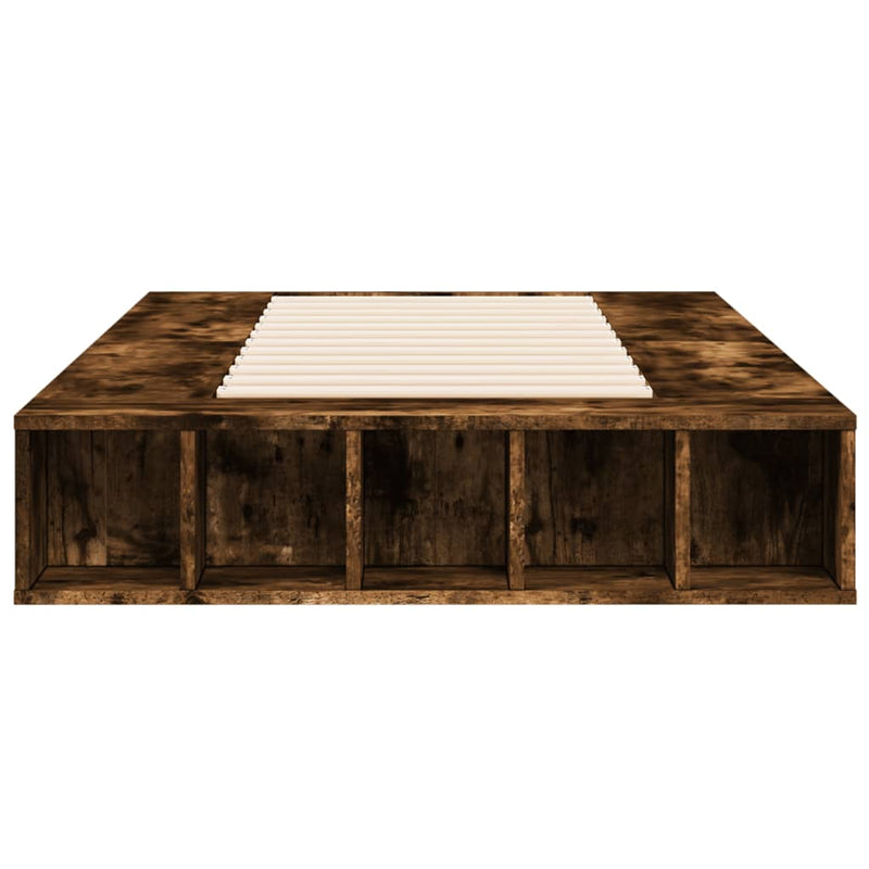 vidaXL füstös tölgy színű szerelt fa ágykeret 75 x 190 cm