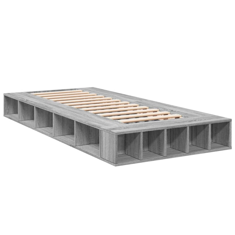 vidaXL sonoma tölgyszínű szerelt fa ágykeret 75 x 190 cm