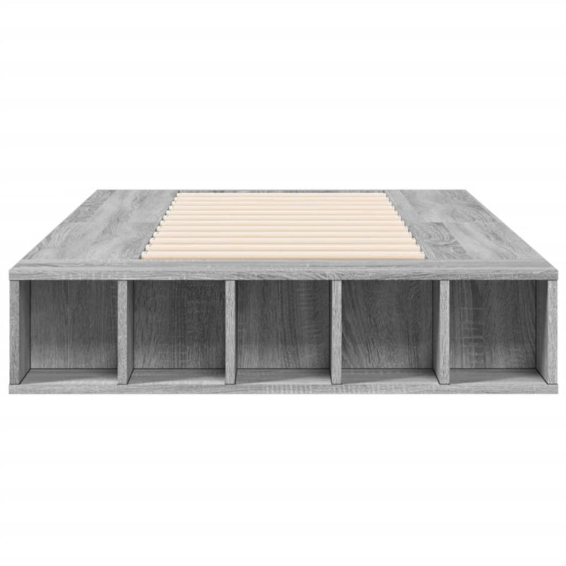 vidaXL sonoma tölgyszínű szerelt fa ágykeret 75 x 190 cm