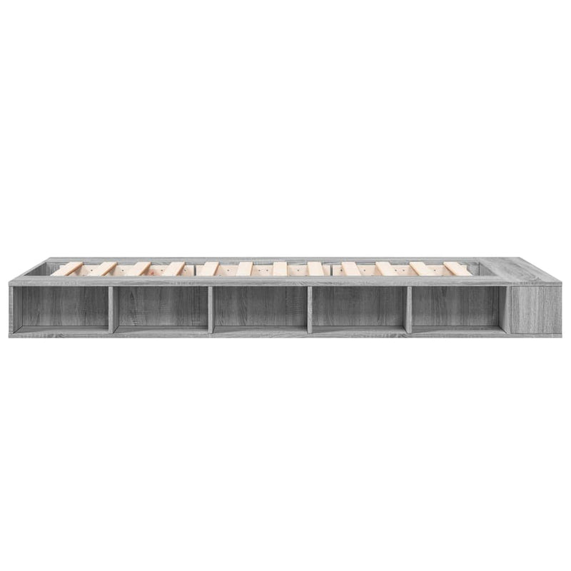 vidaXL sonoma tölgyszínű szerelt fa ágykeret 75 x 190 cm