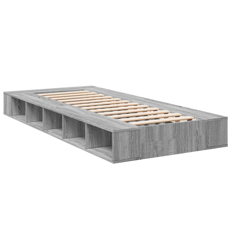 vidaXL sonoma tölgyszínű szerelt fa ágykeret 75 x 190 cm