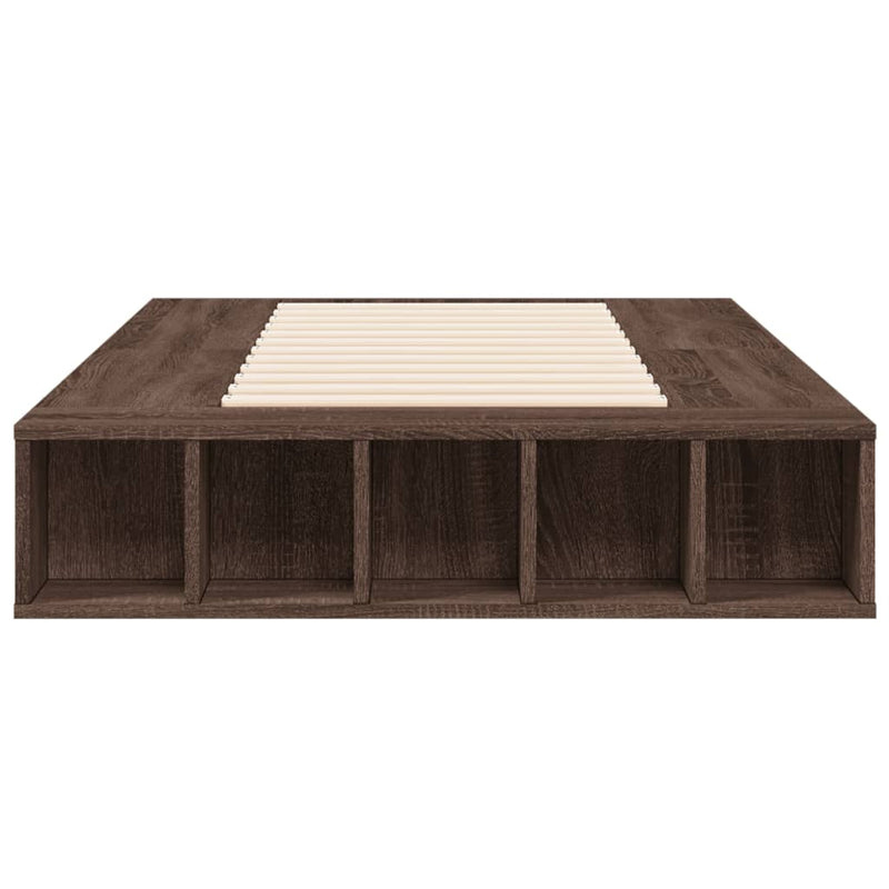 vidaXL barna tölgyszínű szerelt fa ágykeret 75 x 190 cm