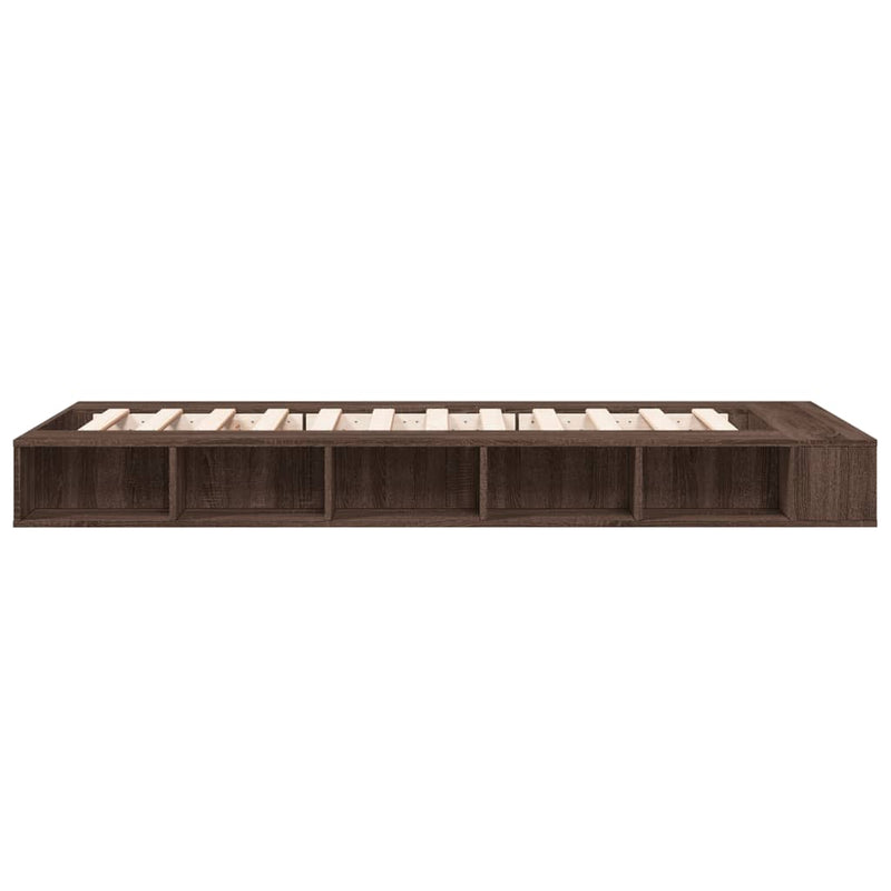 vidaXL barna tölgyszínű szerelt fa ágykeret 75 x 190 cm