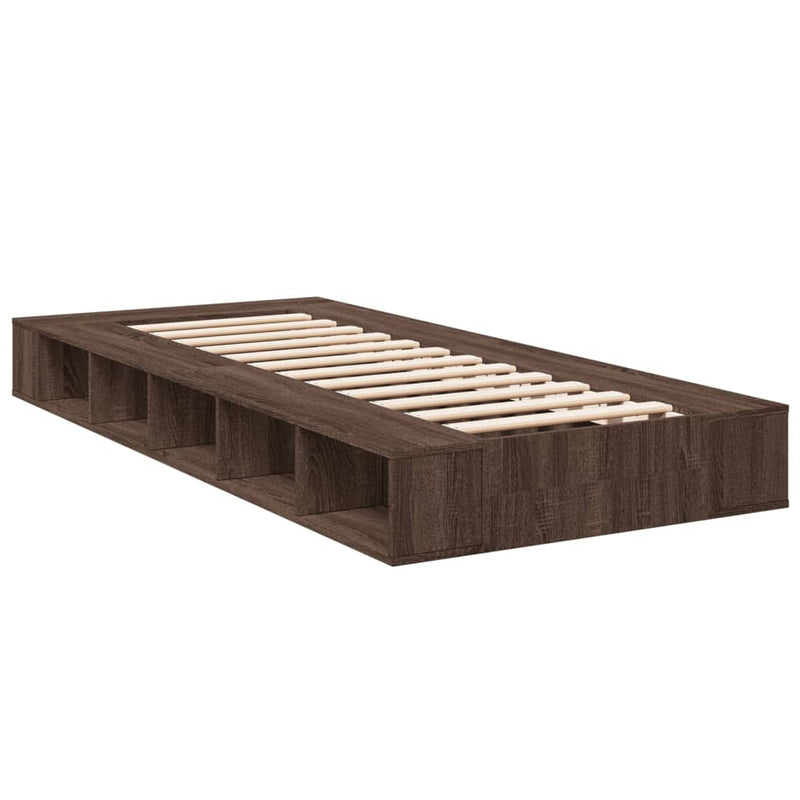 vidaXL barna tölgyszínű szerelt fa ágykeret 75 x 190 cm