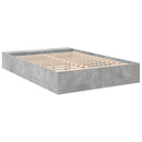 vidaXL betonszürke szerelt fa ágykeret 150 x 200 cm