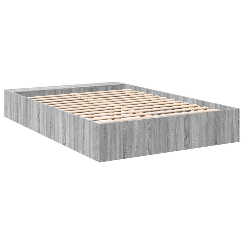 vidaXL sonoma tölgyszínű szerelt fa ágykeret 150 x 200 cm