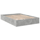 vidaXL betonszürke szerelt fa ágykeret 120 x 190 cm