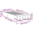 vidaXL sonoma tölgyszínű szerelt fa ágykeret 100 x 200 cm