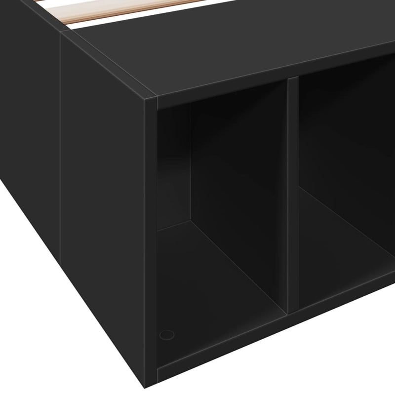 vidaXL fekete szerelt fa ágykeret 90 x 200 cm