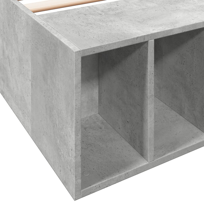 vidaXL betonszürke szerelt fa ágykeret 90 x 200 cm