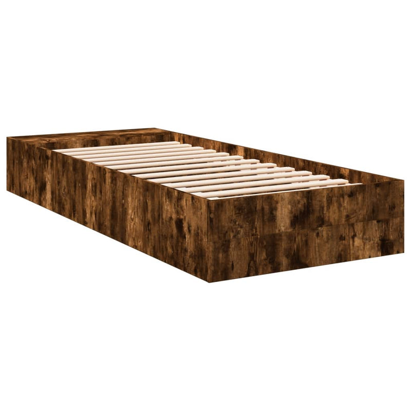 vidaXL füstös tölgy színű szerelt fa ágykeret 90 x 200 cm