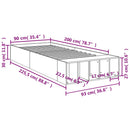 vidaXL füstös tölgy színű szerelt fa ágykeret 90 x 200 cm