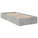 vidaXL betonszürke szerelt fa ágykeret 90 x 190 cm
