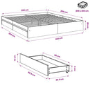vidaXL sonoma tölgyszínű szerelt fa ágykeret 200 x 200 cm