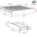 vidaXL sonoma tölgyszínű szerelt fa ágykeret 200 x 200 cm