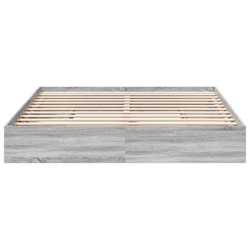 vidaXL sonoma tölgyszínű szerelt fa ágykeret fiókokkal 200 x 200 cm