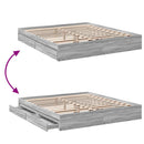 vidaXL sonoma tölgyszínű szerelt fa ágykeret fiókokkal 200 x 200 cm