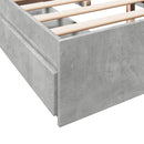 vidaXL betonszürke szerelt fa ágykeret fiókokkal 160 x 200 cm