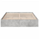 vidaXL betonszürke szerelt fa ágykeret fiókokkal 150 x 200 cm