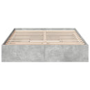 vidaXL betonszürke szerelt fa ágykeret fiókokkal 150 x 200 cm