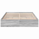 vidaXL szürke sonoma színű szerelt fa ágykeret fiókokkal 150x200 cm