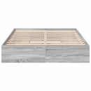 vidaXL szürke sonoma színű szerelt fa ágykeret fiókokkal 150x200 cm