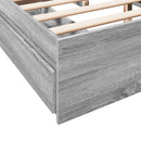 vidaXL szürke sonoma színű szerelt fa ágykeret fiókokkal 150x200 cm