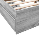 vidaXL szürke sonoma színű szerelt fa ágykeret fiókokkal 150x200 cm